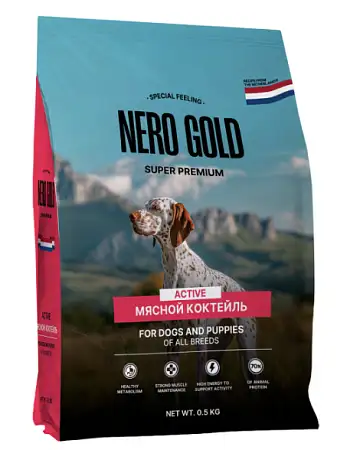 Купить nero gold сухой корм для взрослых собак и щенков всех возрастов мясной коктейль